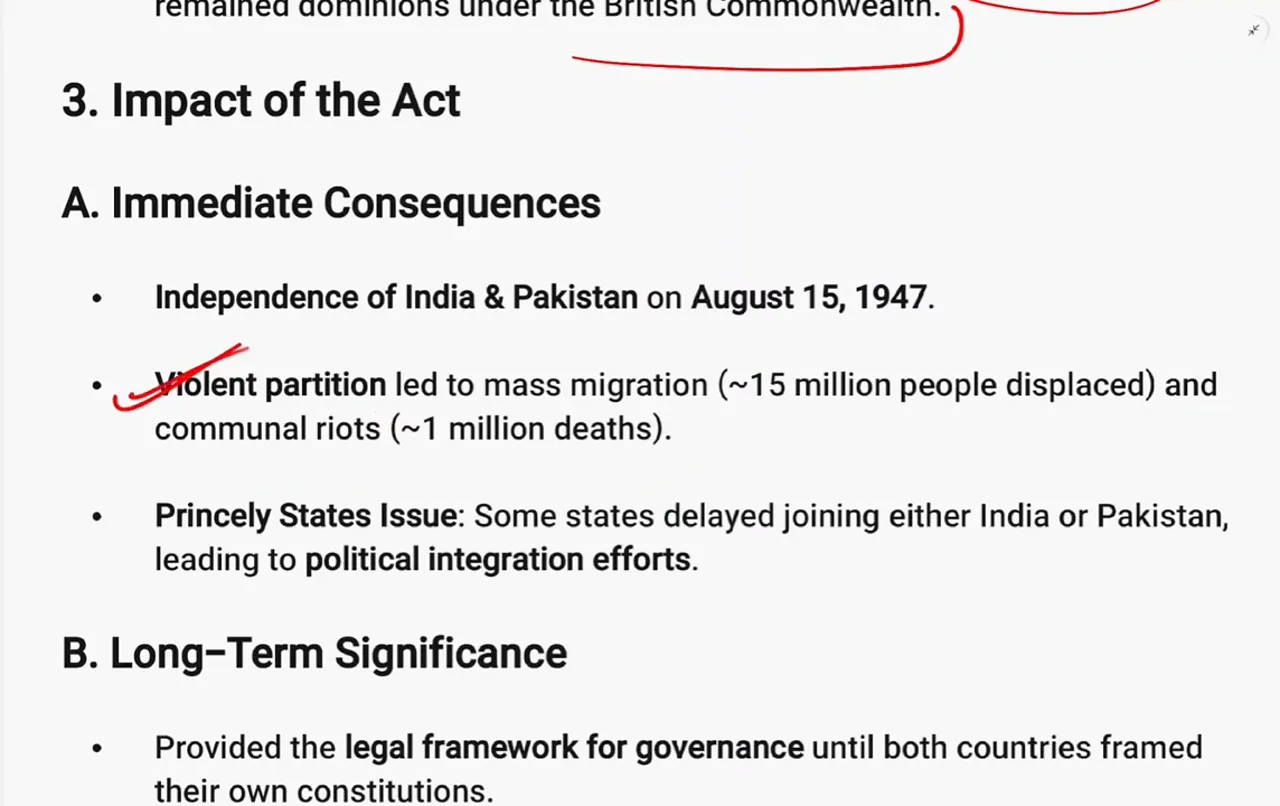 Immediate consequences: violent partition and migration