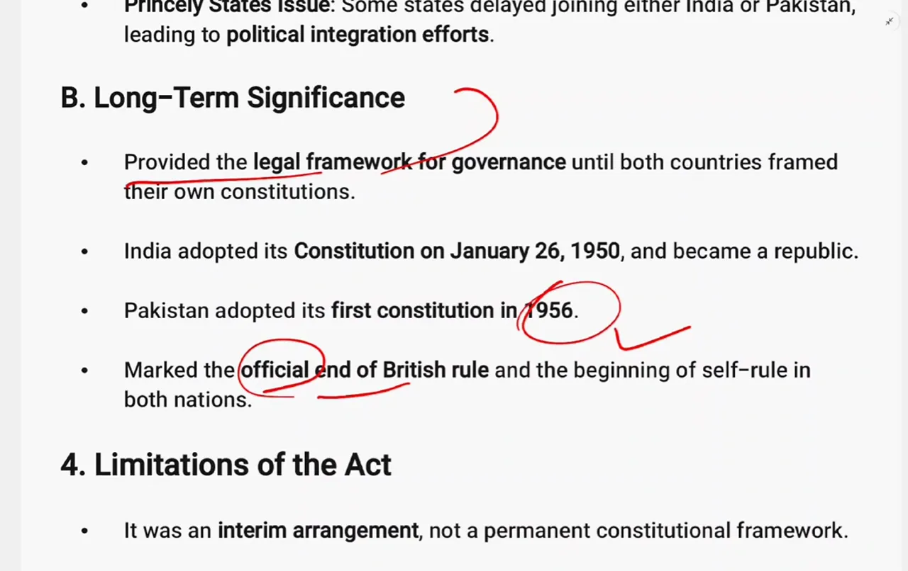 End of British rule and beginning of self-rule