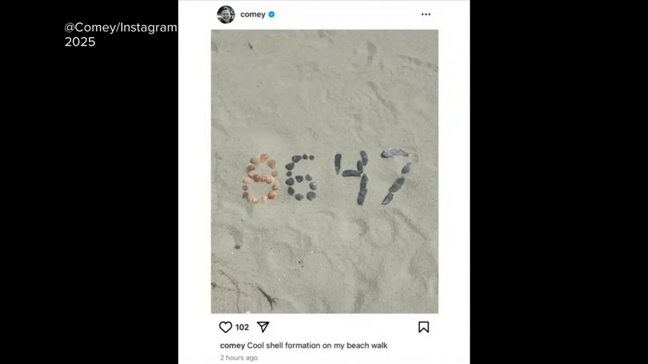 Comey's Instagram post with cryptic numbers 8647