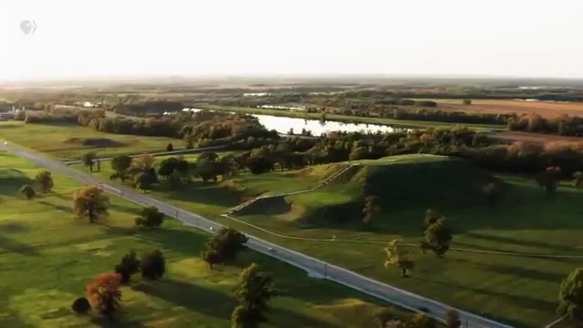 Misty morning over Cahokia Mounds