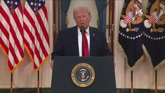 President Trump discussing international relations