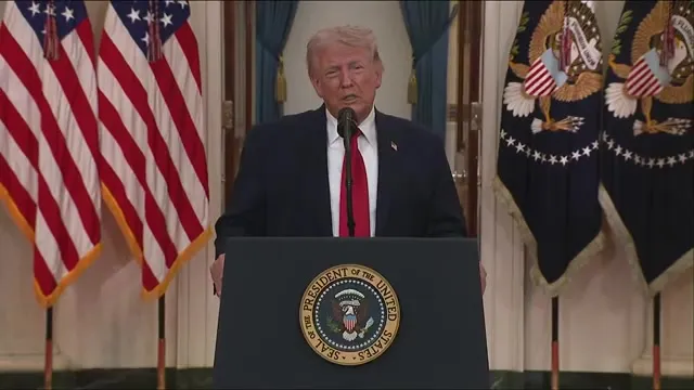 President Trump discussing military strength