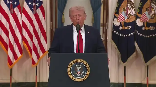 President Trump discussing drone capabilities